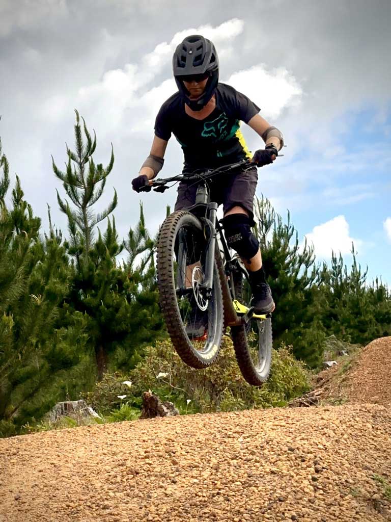 Lucie on her mountain bike